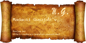 Madacsi Gusztáv névjegykártya