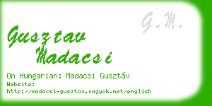 gusztav madacsi business card